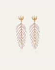 GAS BIJOUX - Boucles d’oreilles Cavallo acétate dorées - Ivoire