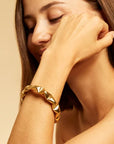 GAS BIJOUX - Bracelet Moki grand modèle métal doré à l’or fin