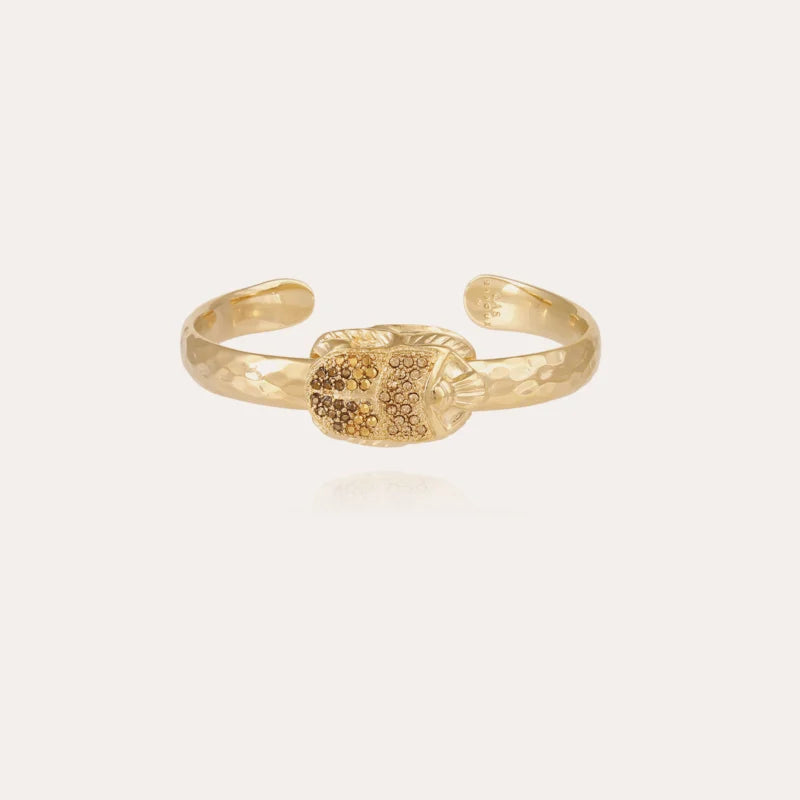 GAS BIJOUX - Bracelet jonc Scarabée strass doré métal doré à l’or fin