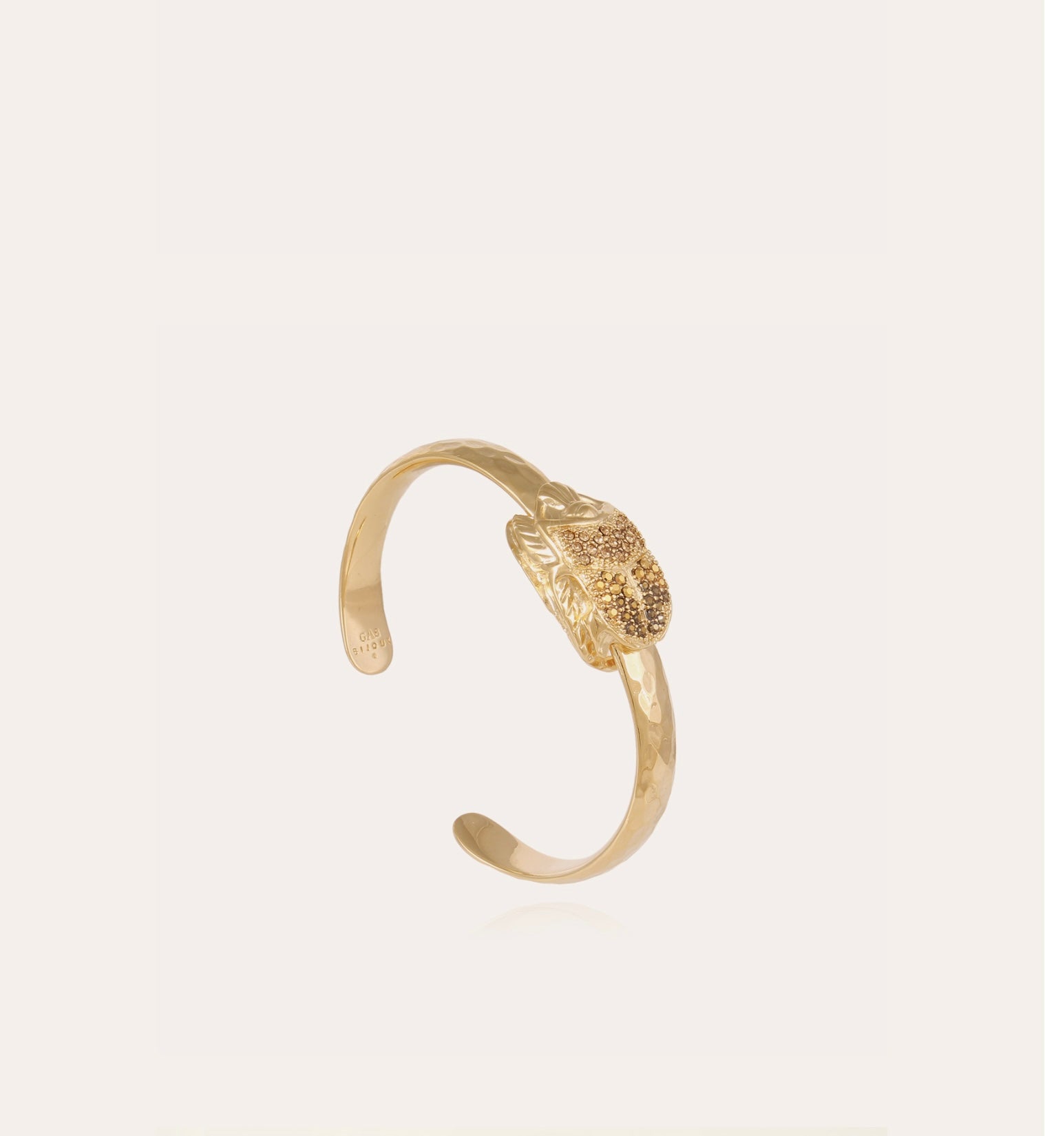 GAS BIJOUX - Bracelet jonc Scarabée strass doré métal doré à l’or fin