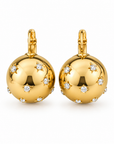 GAS BIJOUX - BOUCLES D'OREILLES COMETE DORÉES GRAND MODELE - CRISTAUX BLANCS