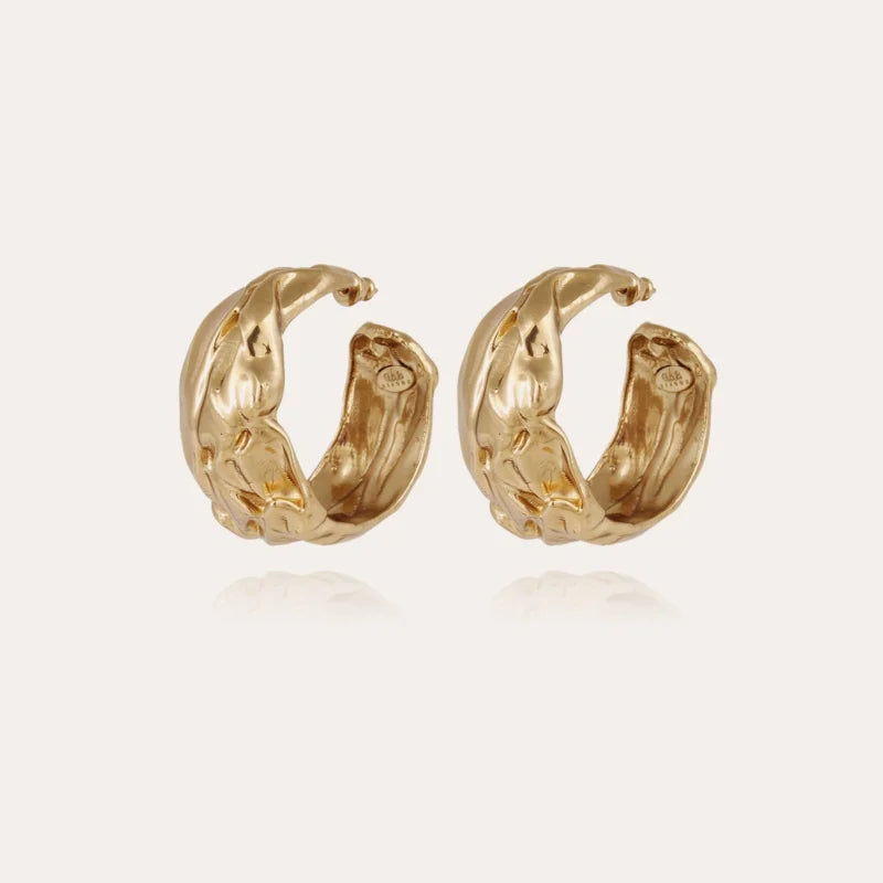 GAS BIJOUX - Boucles créoles compression dorées métal à l’or fin