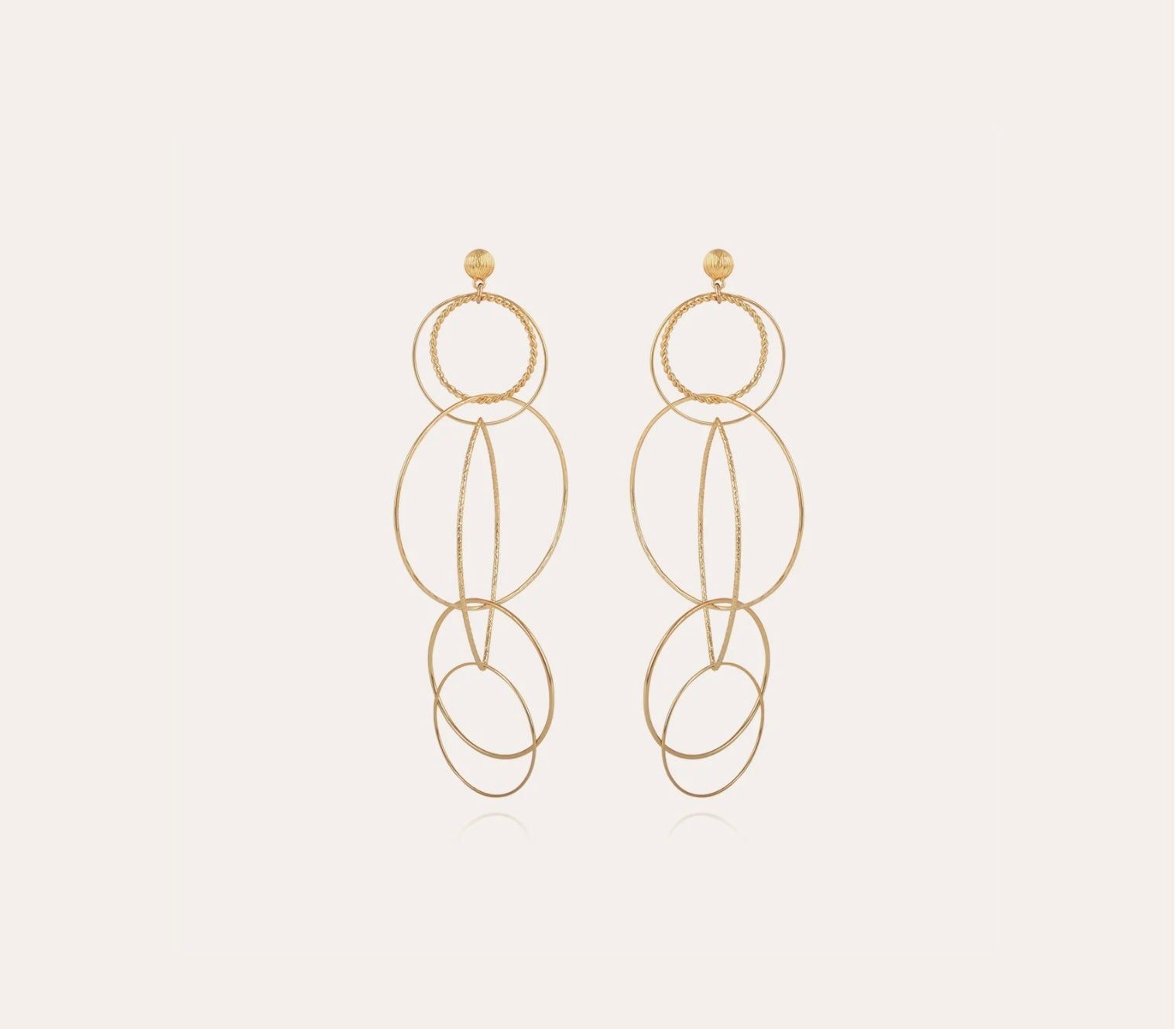 GAS BIJOUX - Boucles d’oreilles torsade multi dorées à l’or fin