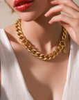 GAS BIJOUX - COLLIER MAILLE VINTAGE DORÉ GRAND MODELE