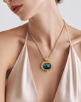 GAS BIJOUX - Collier AMARANTE doré à l'or fin - Jaspe verte