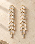 JORGINA - BOUCLES D'OREILLES TIGES DROITES CRISTAUX BLANCS