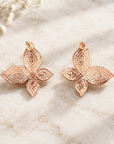 JORGINA - BOUCLES D'OREILLES PAPILLONS DORÉES TOUTES STRASSÉES