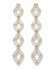 BIJOUX JORGINA - BOUCLES D'OREILLES CRISTAUX EN LOSANGES BLANCS ou GOLD