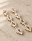 BIJOUX JORGINA - BOUCLES D'OREILLES CRISTAUX EN LOSANGES BLANCS ou GOLD