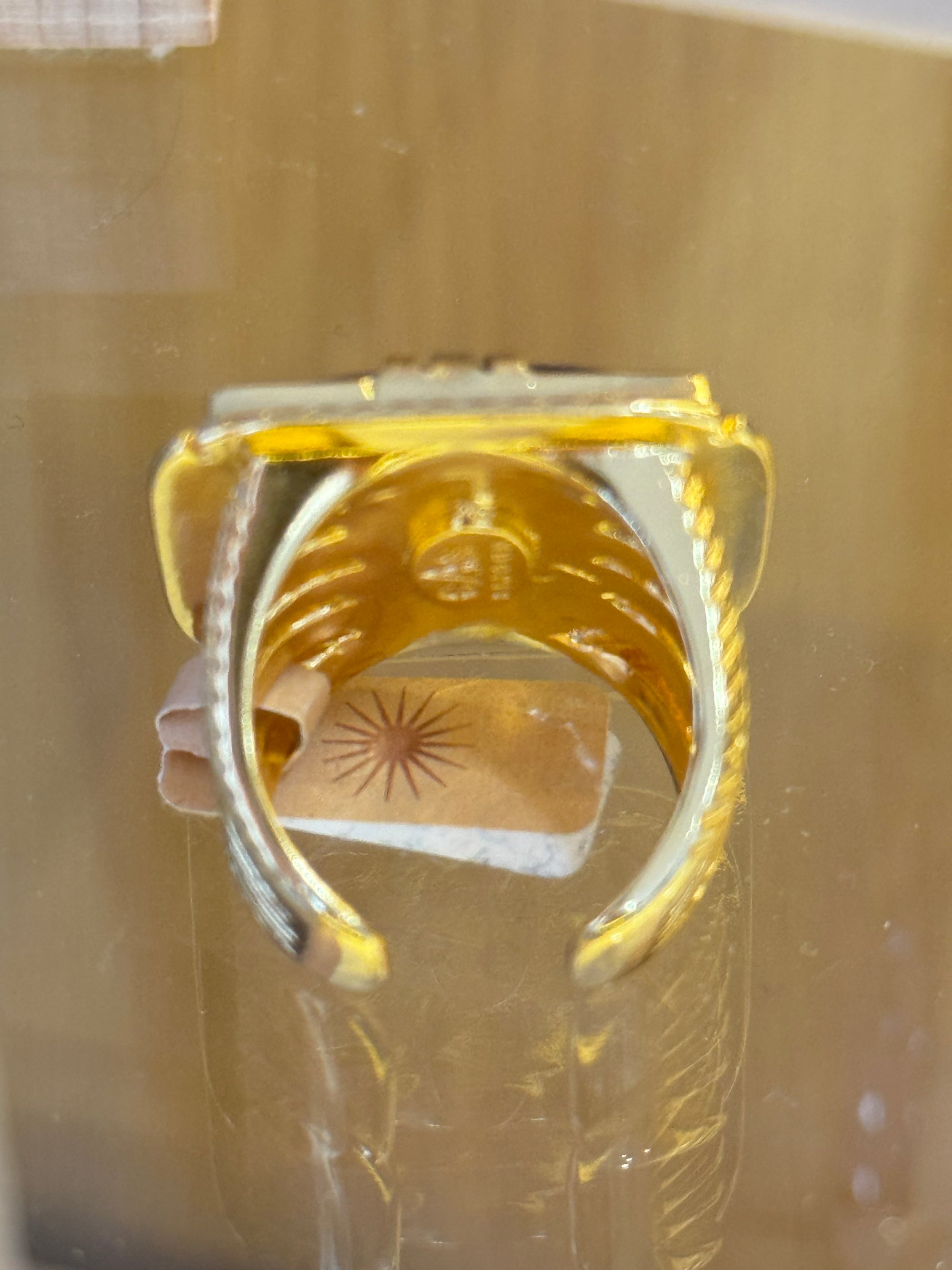 GAS BIJOUX - Bague ARTY chevalière dorée à l'or fin - Améthyste Taille L