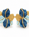 JORGINA - BOUCLES D'OREILLES FLEURS DORÉES ET ÉMAILLÉES - 4 COULEURS