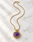 GAS BIJOUX - COLLIER AMARANTE DORÉ - AMÉTHYSTE