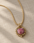 GAS BIJOUX - COLLIER AMARANTE DORÉ - RHODOCHROSITE CLAIRE