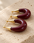 GAS BIJOUX - BOUCLES D'OREILLES ECUME PETIT MODELE - ACÉTATE BORDEAUX