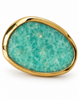 GAS BIJOUX - BAGUE AURA DORÉE PETIT MODELE - AMAZONITE - AJUSTABLE