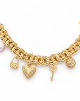 JORGINA - BRACELET DORÉ GROSSE MAILLE AVEC PAMPILLES