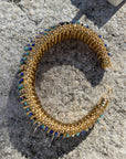 GAS BIJOUX - Manchette IZZIA camaieu de bleu dorée à l'or fin