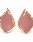 JORGINA - BOUCLES D'OREILLES DORÉES TORSADÉES - EMAIL MARRON CLAIR