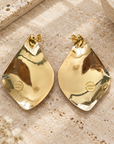 JORGINA - BOUCLES D'OREILLES DORÉES TORSADÉES - EMAIL MARRON CLAIR