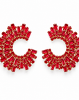 JORGINA - BOUCLES D'OREILLES DORÉES CRISTAUX ROUGES