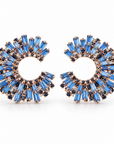 JORGINA - BOUCLES D'OREILLES CRISTAUX BLEU FONCES