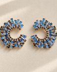 JORGINA - BOUCLES D'OREILLES CRISTAUX BLEU FONCES