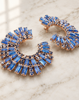 JORGINA - BOUCLES D'OREILLES CRISTAUX BLEU FONCES