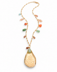 JORGINA - SAUTOIR CHAINE PETITES BOULES DORÉES - AMAZONITE