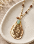 JORGINA - SAUTOIR CHAINE PETITES BOULES DORÉES - AMAZONITE
