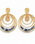 JORGINA - BOUCLES D'OREILLES DORÉES - PERLES NATURELLES LAPIS