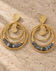 JORGINA - BOUCLES D'OREILLES DORÉES - PERLES NATURELLES LAPIS