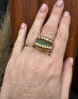 GAS BIJOUX - Bague TIKI BIS dorée à l'or fin et turquoise TAILLE 3