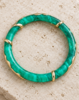GAS BIJOUX - BRACELET JONC COBRA ACÉTATE VERT MÉTAL DORÉ - TAILLE 1