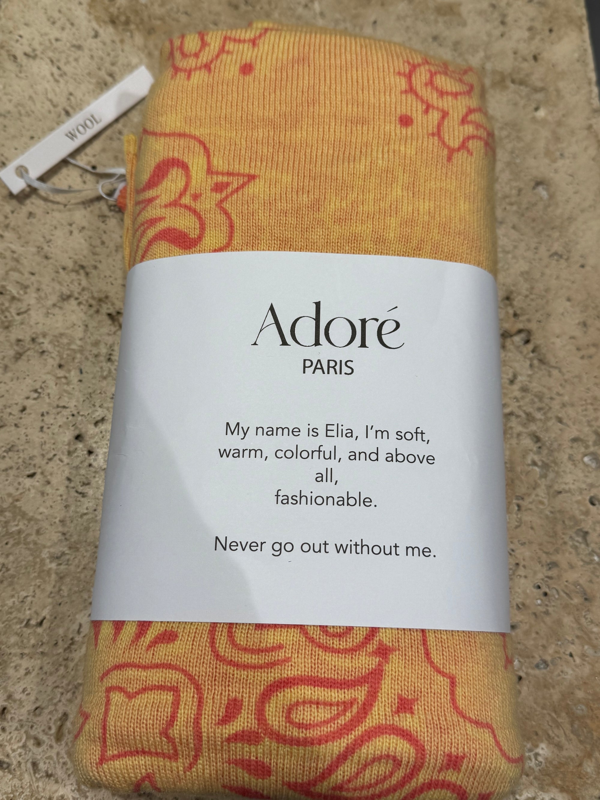 ADORE- FOULARD ELIA couleur jaune et fuchsia