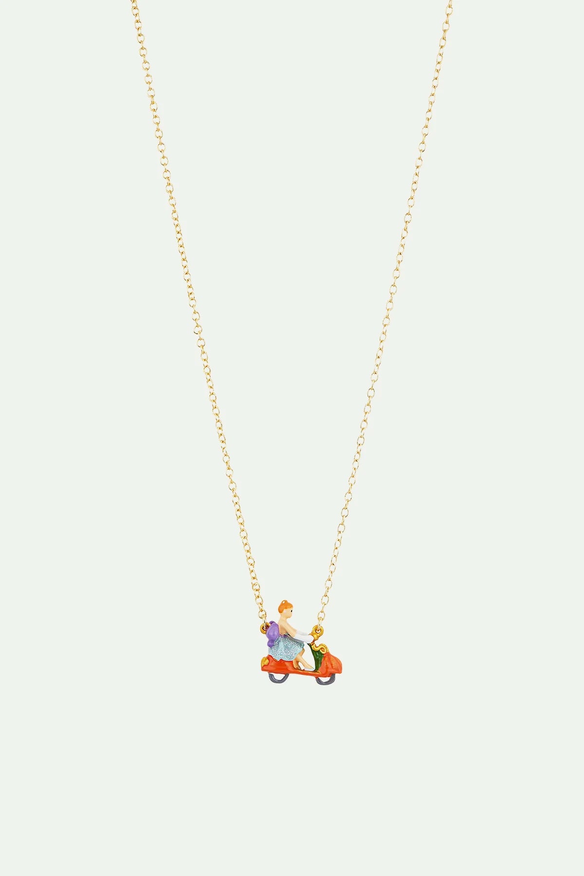 N2 - Collier pendentif cendrillon et scooter - citrouille