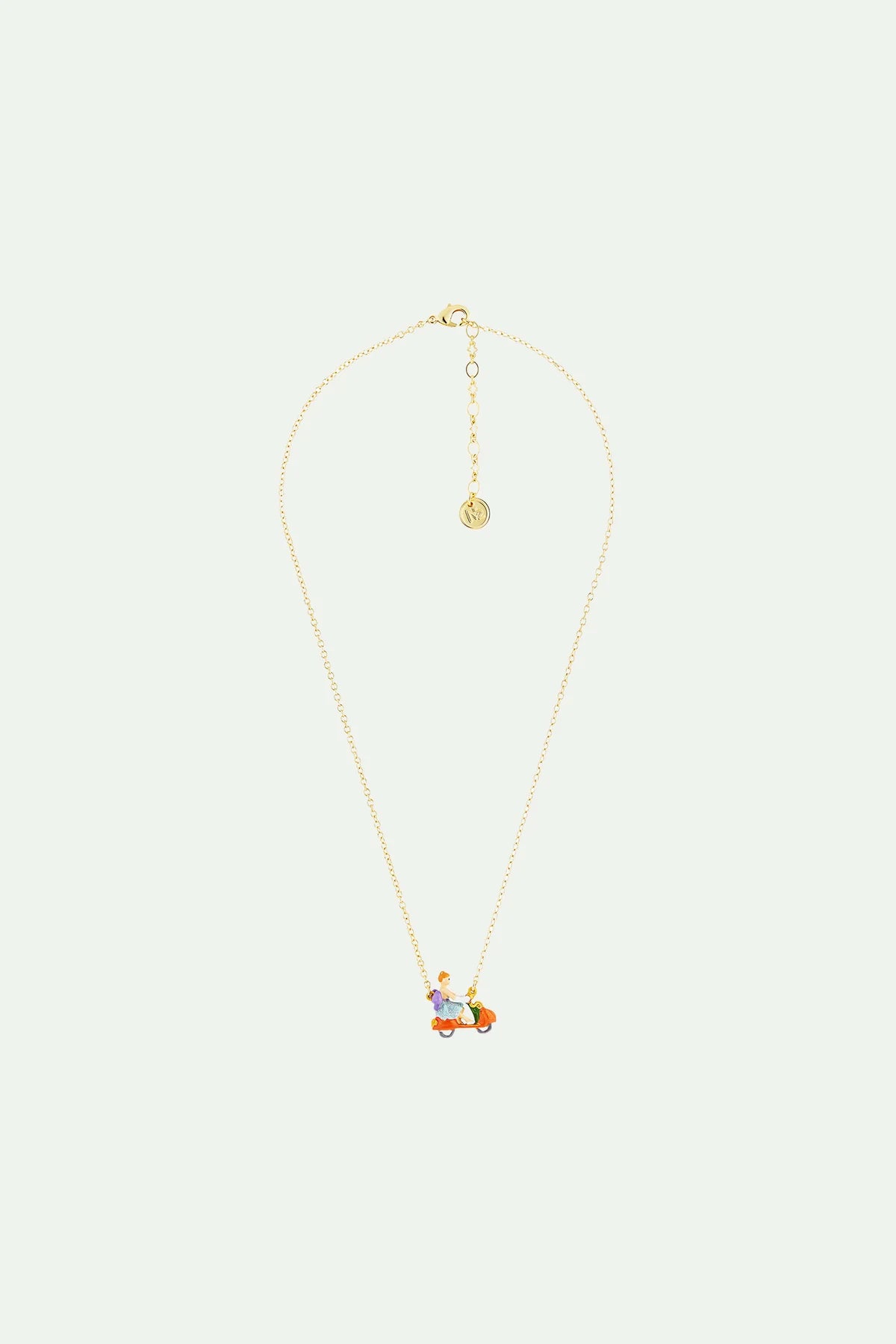N2 - Collier pendentif cendrillon et scooter - citrouille