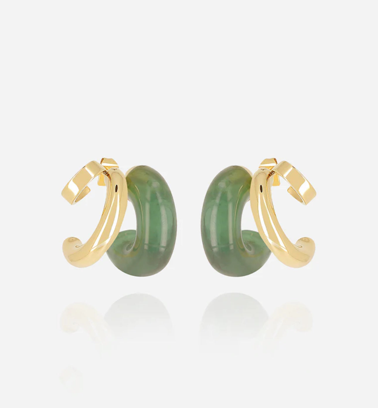 ZAG BIJOUX - BOUCLES D'OREILLES LUCIANA dorées et vertes