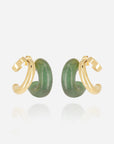 ZAG BIJOUX - BOUCLES D'OREILLES LUCIANA dorées et vertes
