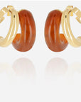 ZAG BIJOUX - Boucles d'oreilles LUCIANA dorées et marron
