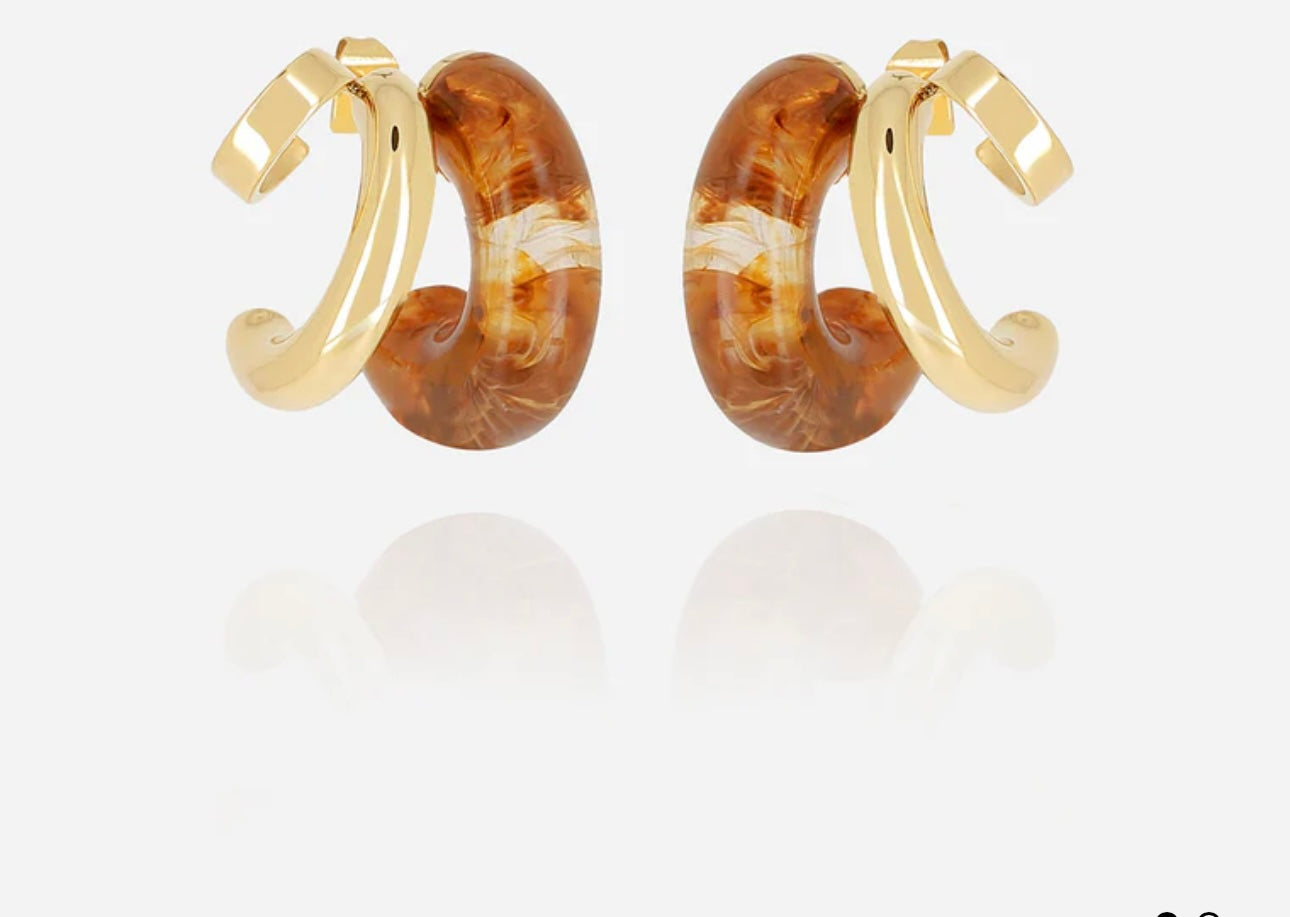 ZAG BIJOUX - Boucles d'oreilles LUCIANA - Dorées et orange