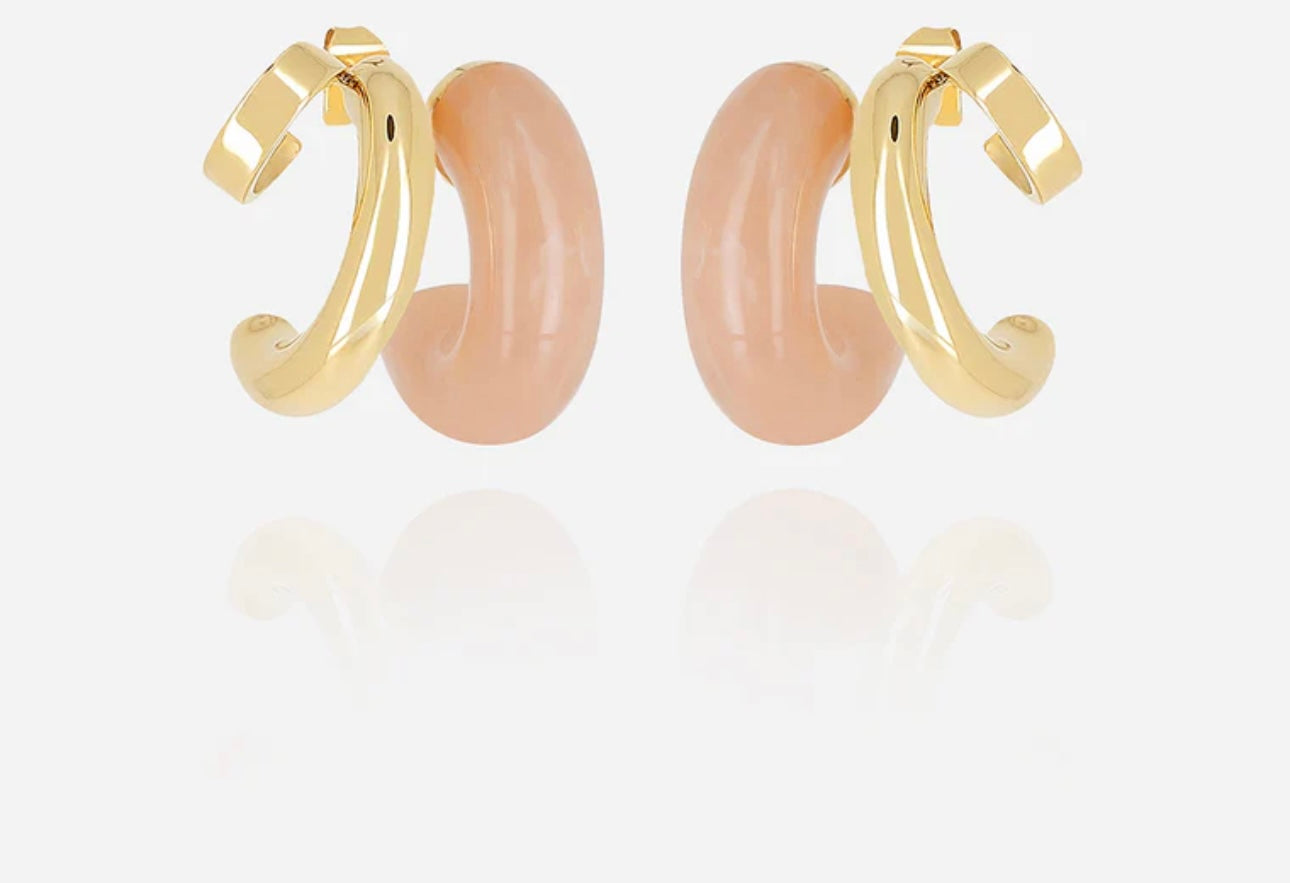 ZAG BIJOUX - Boucles d'oreilles LUCIANA - Dorées et nude