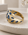 GAS BIJOUX - BAGUE PRISME STRASS BLEU MARINE - 2 TAILLES