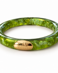 GAS BIJOUX - BRACELET JONC TURNER ACETATE VERT MÉTAL DORÉ