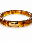 GAS BIJOUX - BRACELET JONC TURNER EN ACÉTATE AMBRE - MÉTAL DORÉ