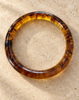 GAS BIJOUX - BRACELET JONC TURNER EN ACÉTATE AMBRE - MÉTAL DORÉ