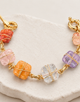 GAS BIJOUX - BRACELET RAINBOW SQUARE MULTICOLORE - MÉTAL DORÉ