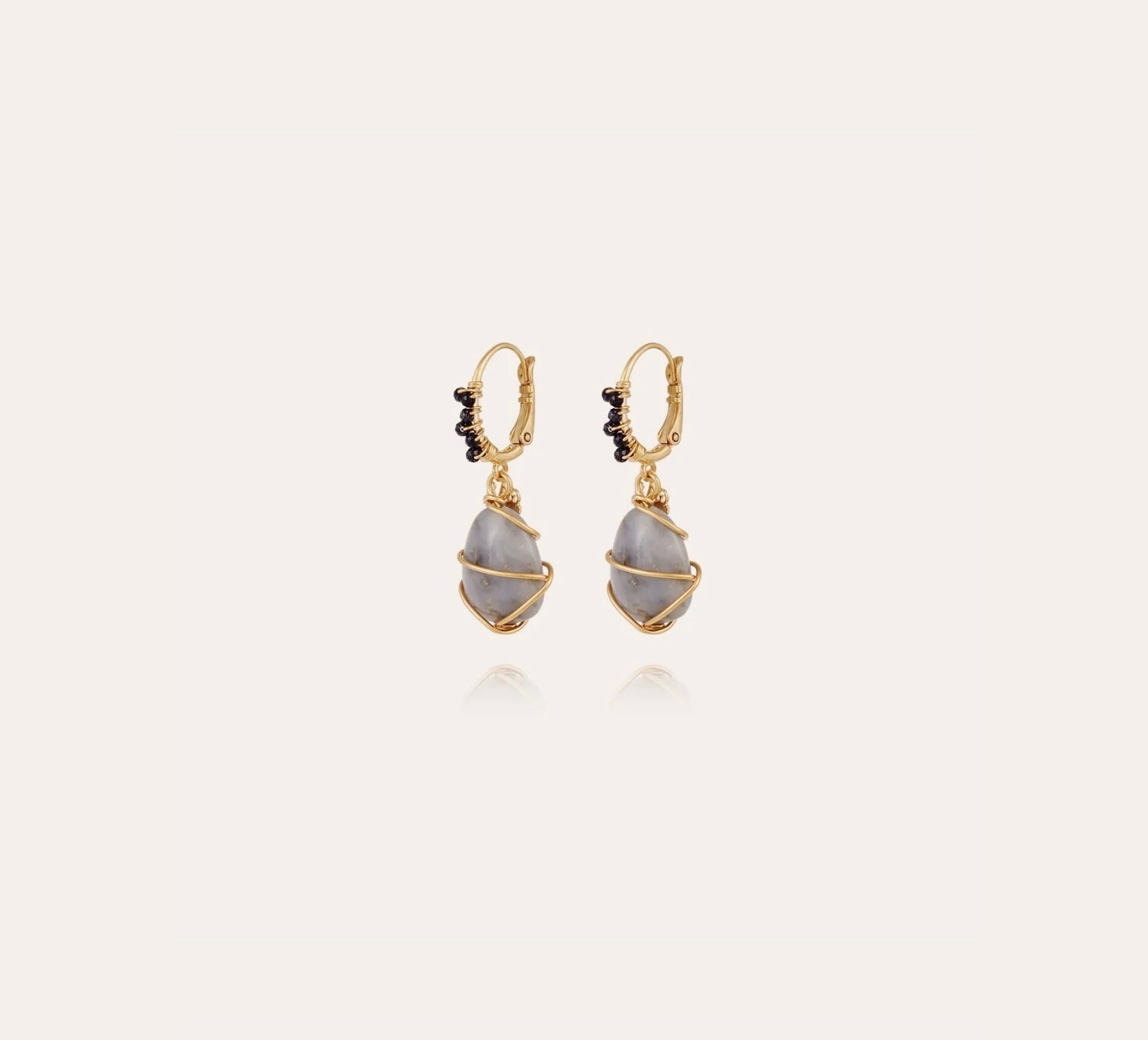 GAS BIJOUX - Boucles d’oreilles TAO Rainbow bis dorées à l’or fin