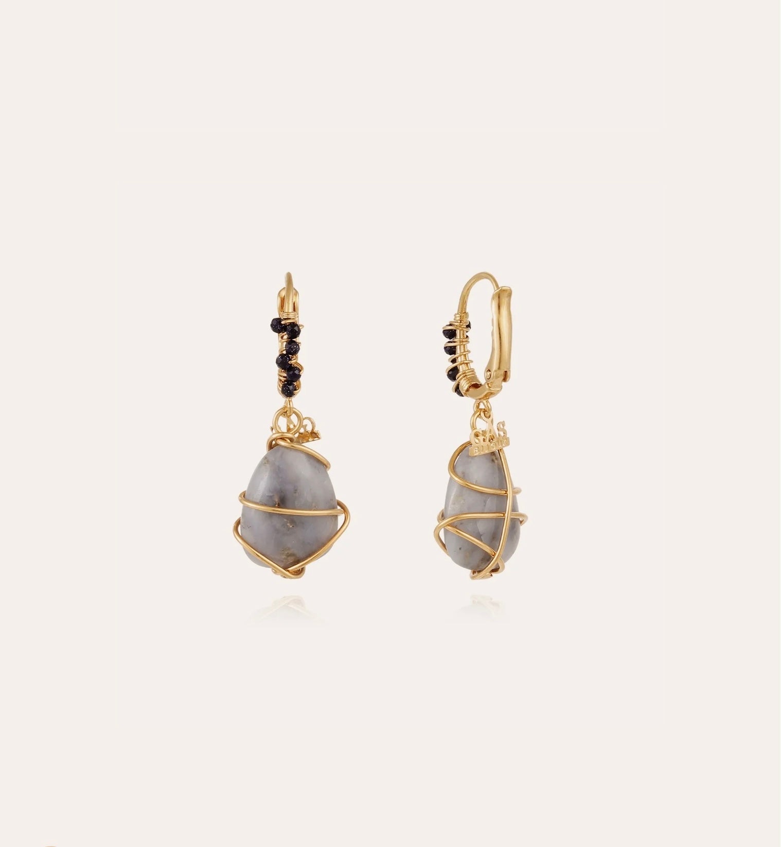 GAS BIJOUX - Boucles d’oreilles TAO Rainbow bis dorées à l’or fin