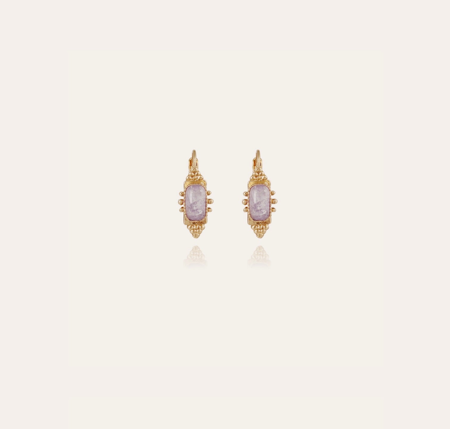 GAS BIJOUX - Boucles d’oreilles serti Talisman petit modèle dorées
