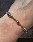 GAS BIJOUX - Bracelet jonc TORSADE 2 strass bleu marine petit modèle doré à l'or fin